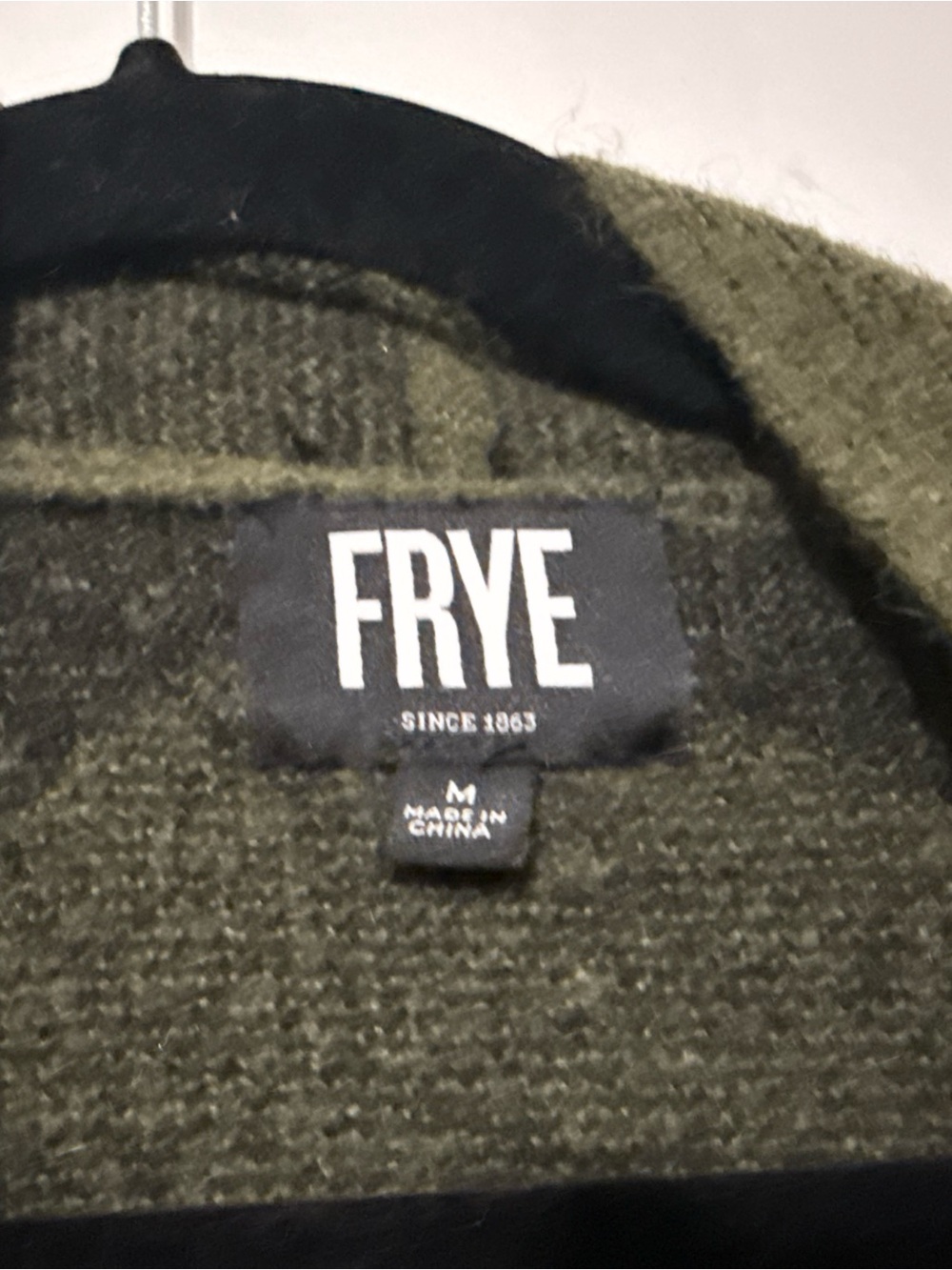 FRYE Olive & Black Knit Cardigan - Picture 3 of 3